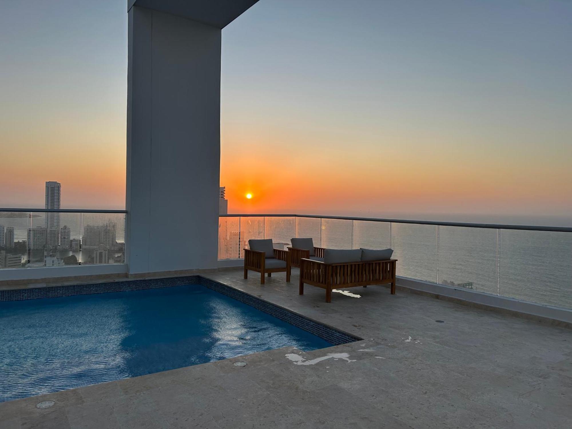 Magno Loft Bocagrande Diseno De Doble Altura Con Vista Al Mar Y La Bahia * Cartagena